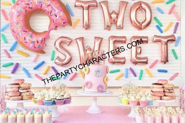 2nd birthday party decorations with colorful toddler theme
