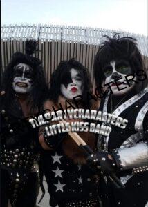 Little Kiss tribute band group photo with guitars and KISS makeup