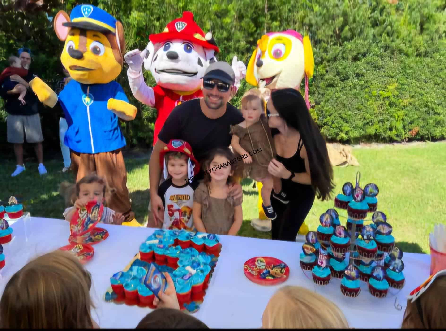 Paw Patrol party characters at a kids birthday party in Cooper City FL