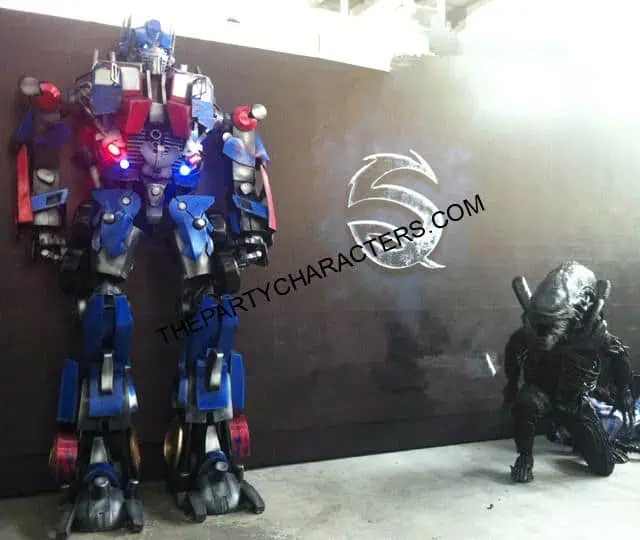 Giant Optimus Prime transformer party character in Fort Lauderdale Florida