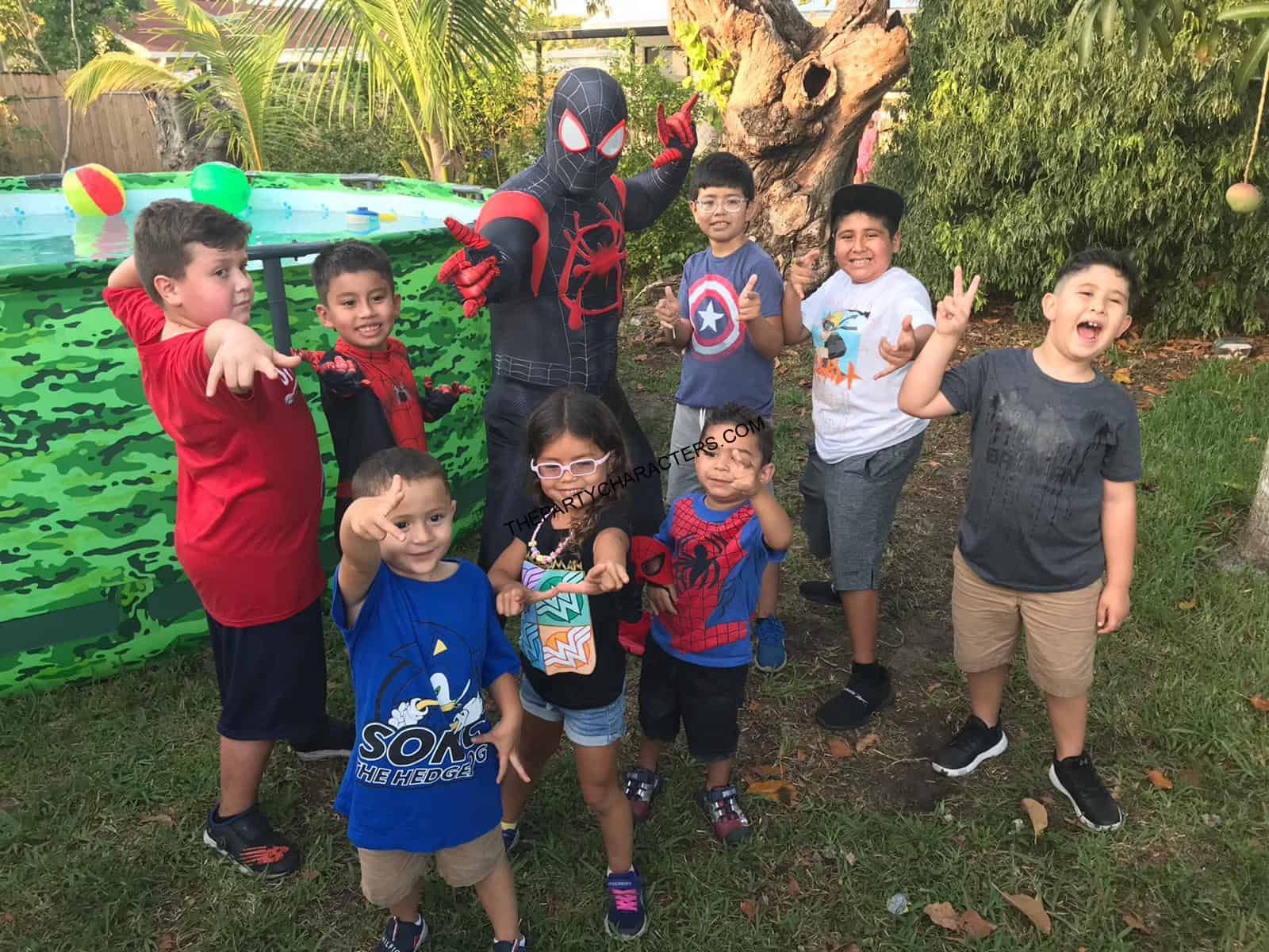 Miles Morales Spider Man party character near me in Miramar Florida