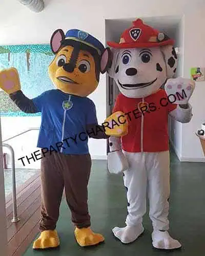 Paw Patrol party characters at a kids birthday party in Pembroke Pines Florida